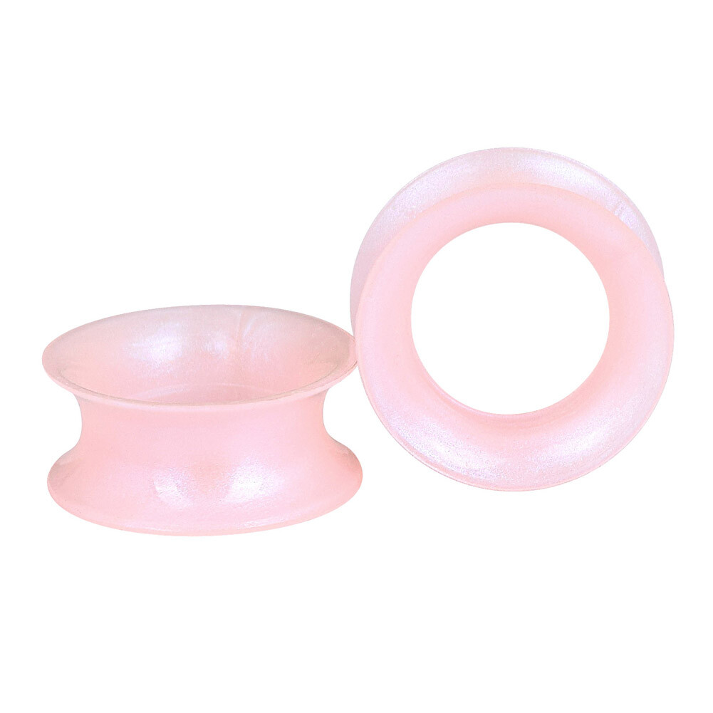 1Pair Colorful Soft Thin Silicone Double Flared Tunnels Ear Gauges Plugs Earskin