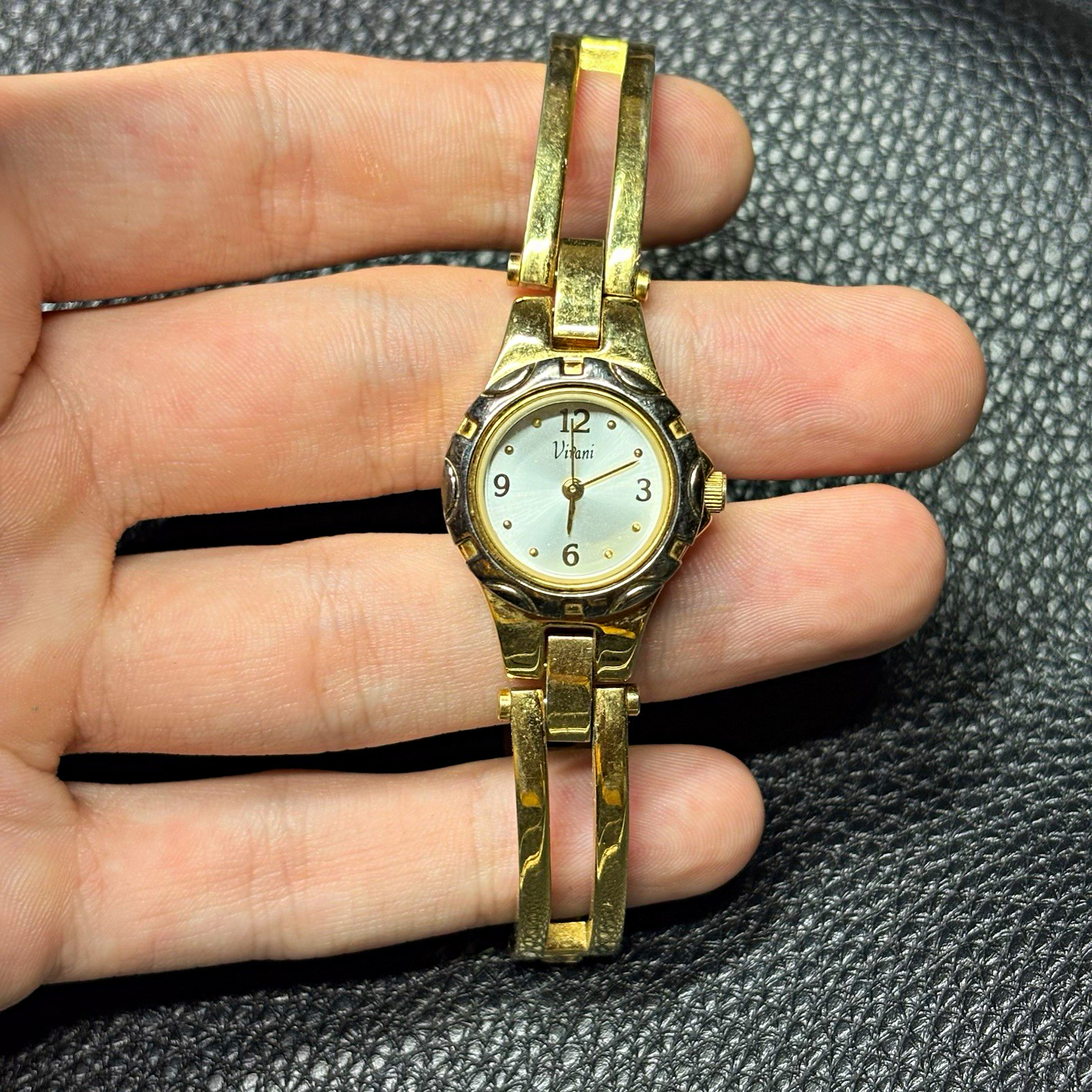 Vitani Women’s Dress Quartz Analog White Dial Arabic Gold Metal Bracelet Watch