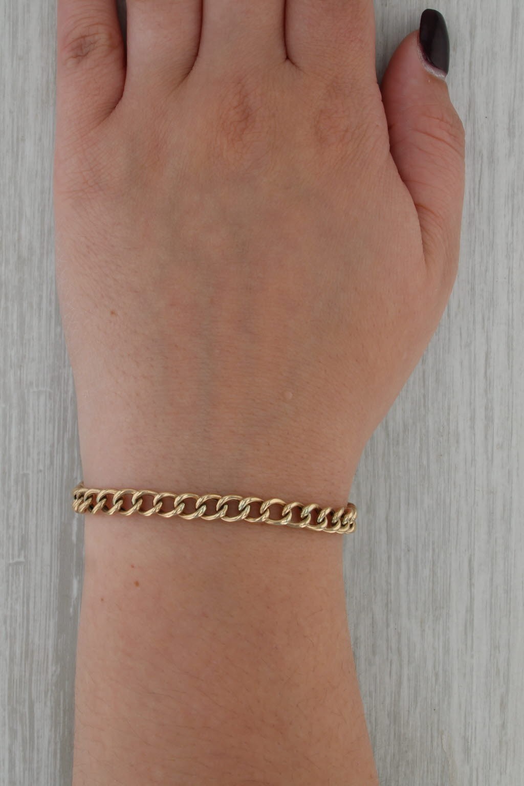 Vintage Pad Lock Heart Charm Bracelet 9k Yellow Gold 7″ Curb Chain British