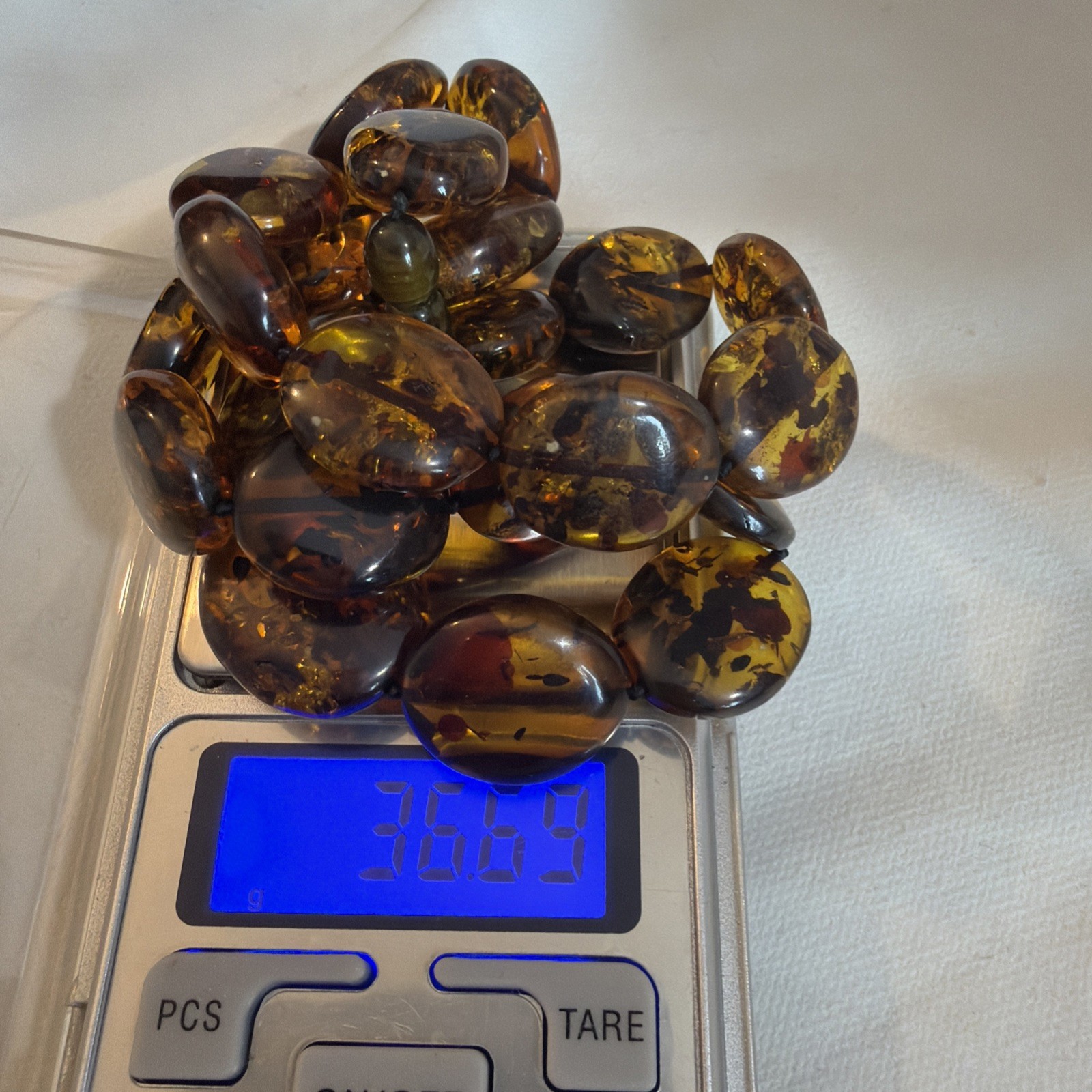 Vintage graduated beats 18 inches Genuine Baltic Amber Necklace 36g