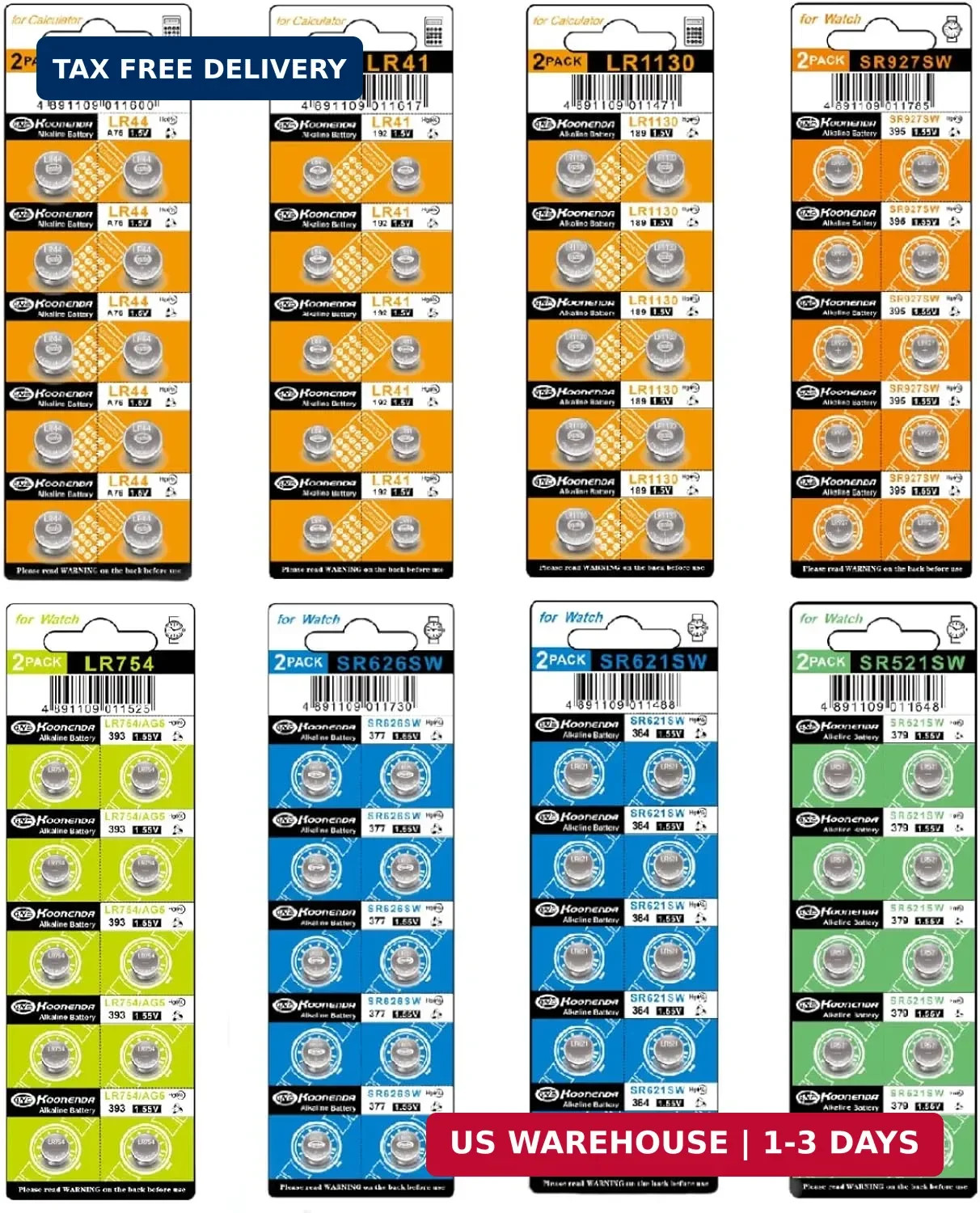 80 Assorted Super Alkaline Button Batteries Coin Cell Set Watch Calculator AG