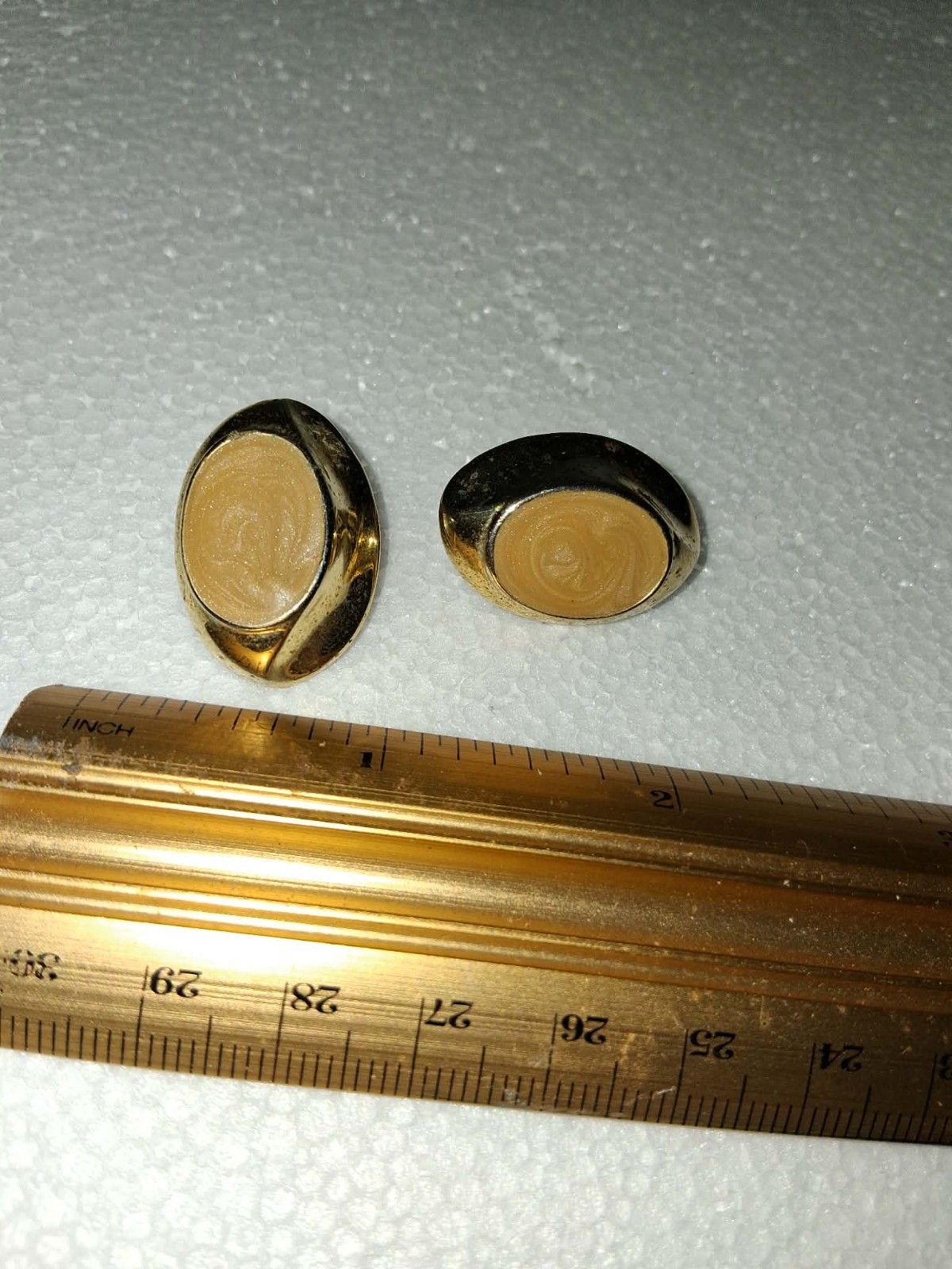 Vintage Gold Tone Cameo Cufflinks Oval Classical Lady Men’s Mid Century Pair