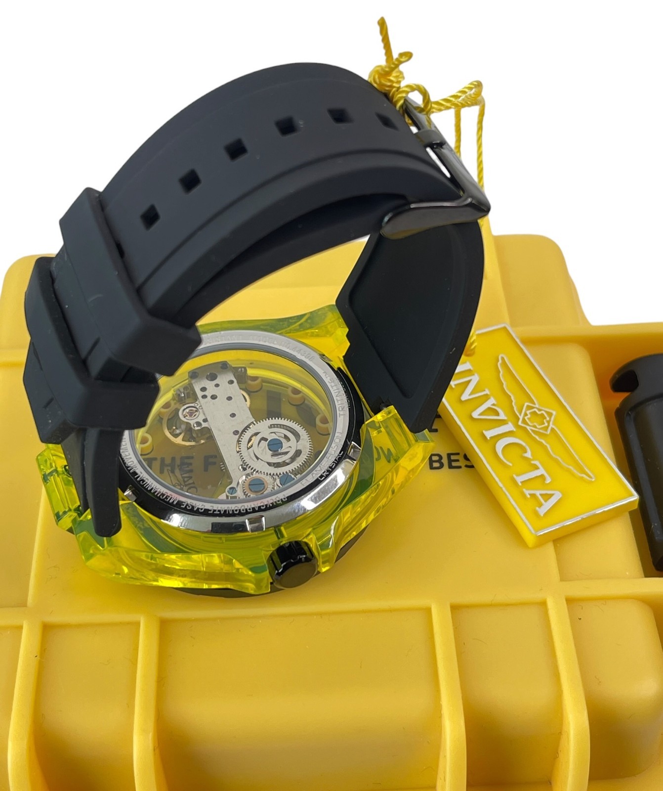 Invicta Speedway 44398 Men’s Automatic Yellow Polycarbonate Watch $1095 w/ Case
