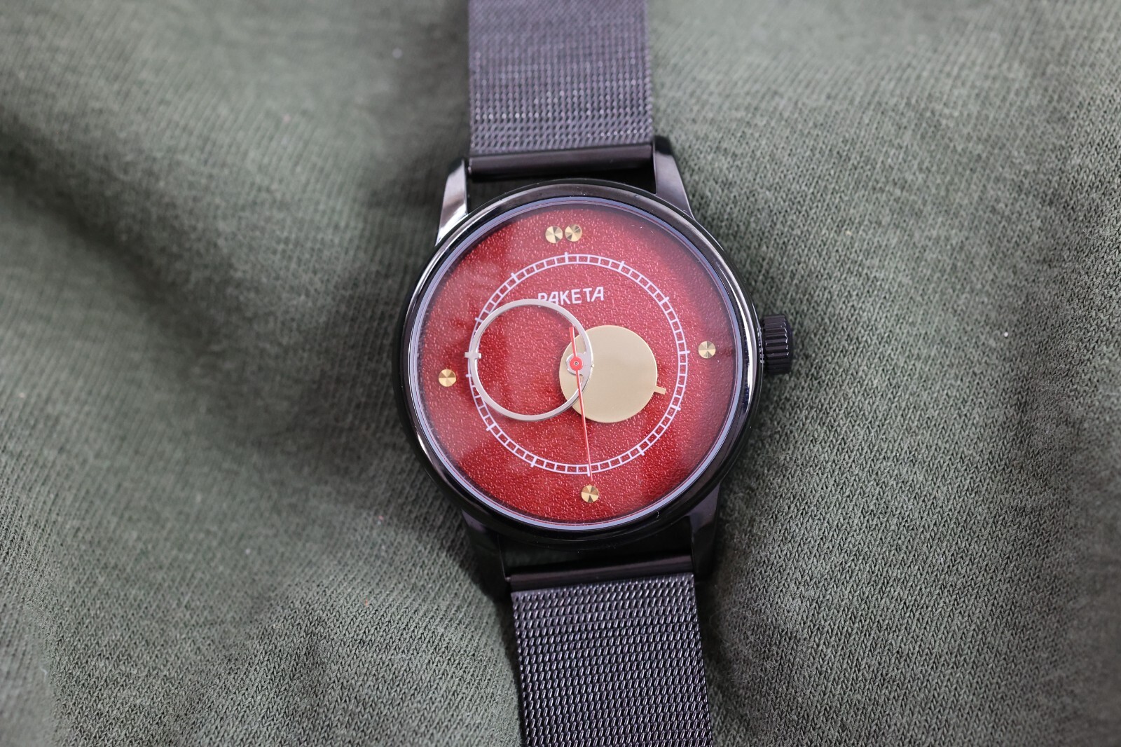 Unique Red Vintage Raketa Copernicus 1990s, Stylish Mens Watch, Soviet Watch 🚀