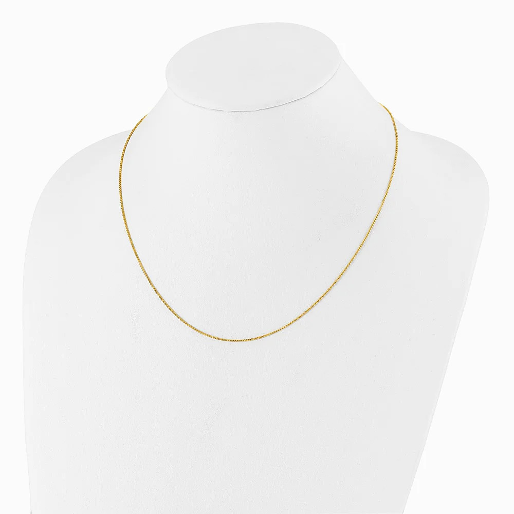 Sterling Silver Gold-Plated Adjustable 1mm Spiga Chain Necklace 22″-30″