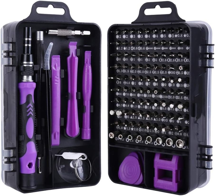 115 in 1 Precision Screwdriver DIY Tool Set (Black & Purple)