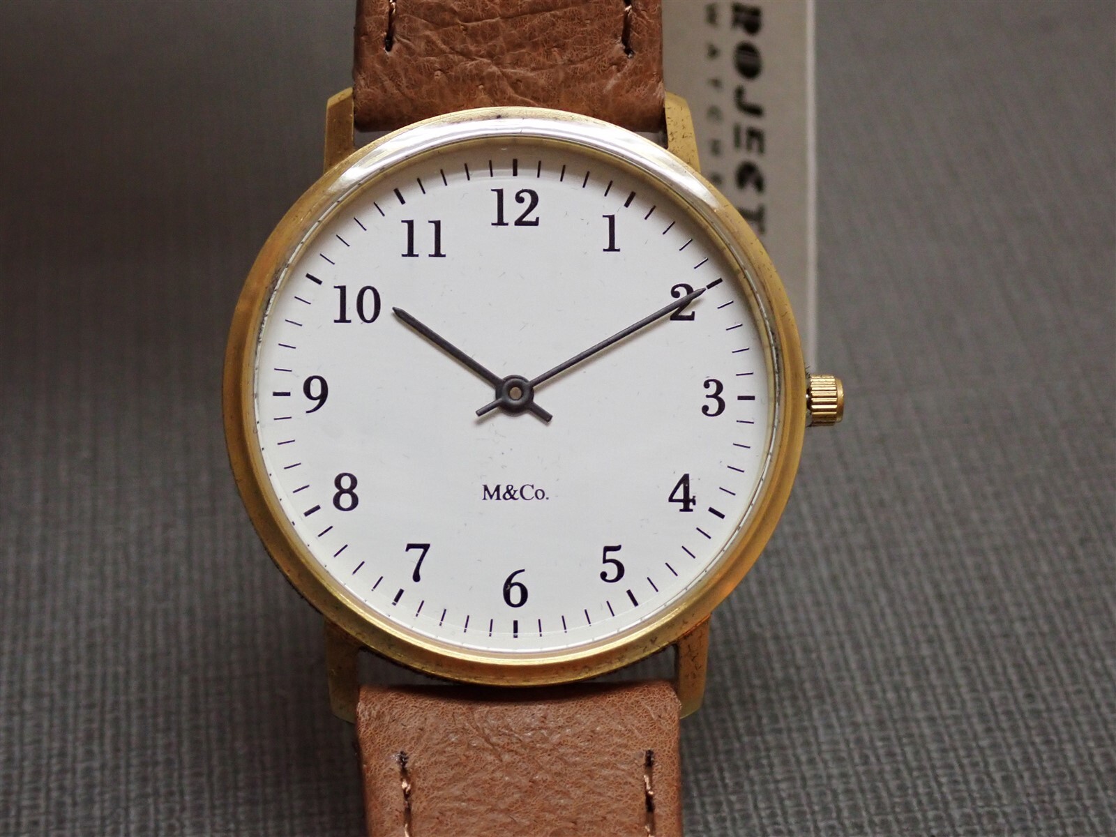 NEW Projects Watches PJT-7401BRBR Bodoni Brass M&Co 33mm Brown Leather Band