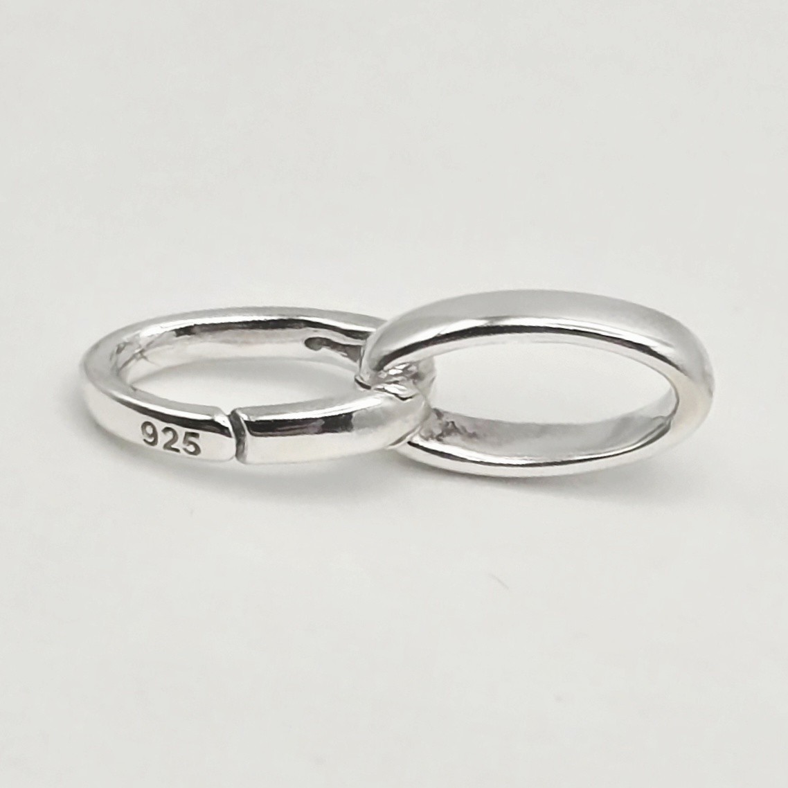 .925 Sterling Silver Oval Double Link Push Hinge Lever Clasp 19x7mm Extender