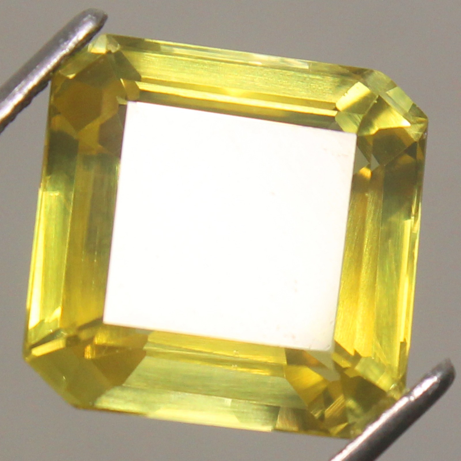 Natural 14.55 Ct Certified Ceylon Yellow Sapphire 13×13 MM Asscher AAA+ Gemstone