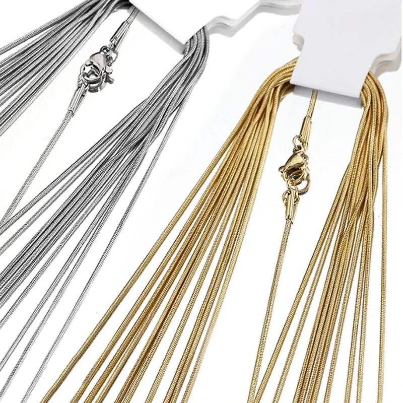 925 Sterling Silver Snake Chain Necklace with Lobster Clasp for DIY Jewelry