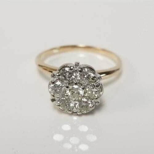 1.40Ct Lab Created Round Diamond Flower Shape Ring 14K Yellow Gold Finish