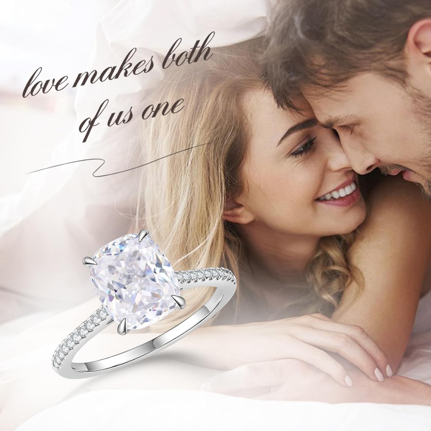 1.5-5CT Multi Cut CZ Solitaire Engagement Ring S925 Silver 18K White Gold Plated