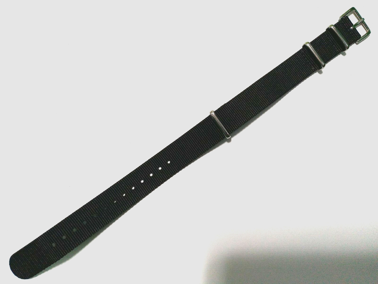 11.5″ LONG Fits any 18mm Black Nylon Simple & EZ Pass Thru Watch Band One Piece