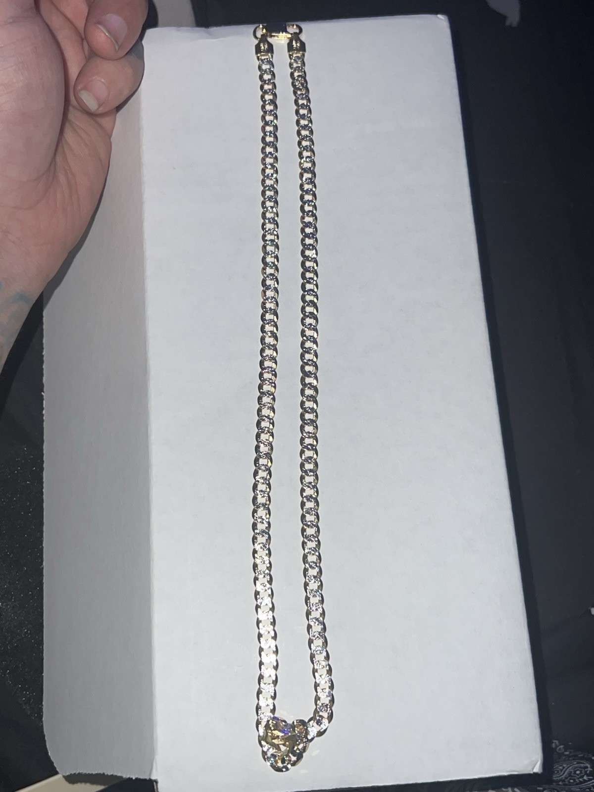 triple tone over 925 silver 20” mariner chain