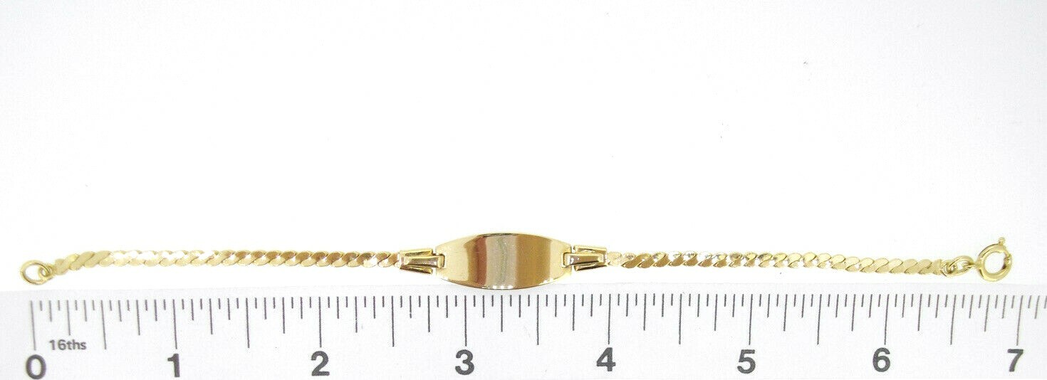 Bracelet ID identification oval plaque with Serpentine chain 6 3/4 inches