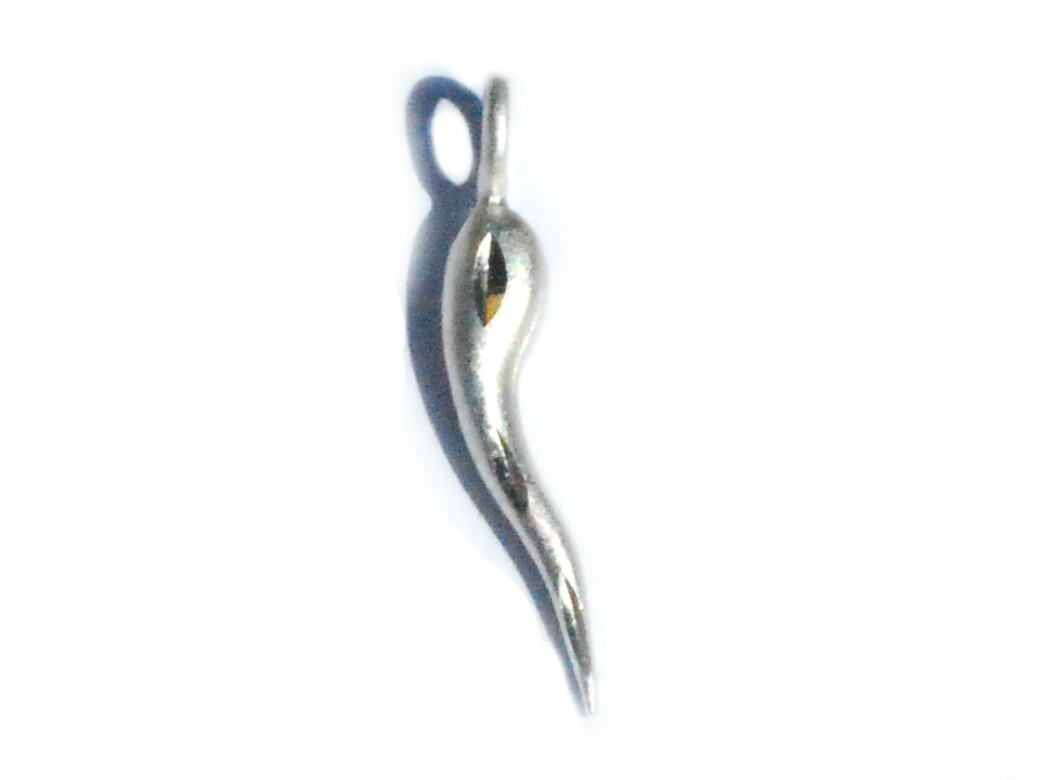 New 925 Sterling Silver Laser Cut Italian Horn Charm Pendant optional neck chain