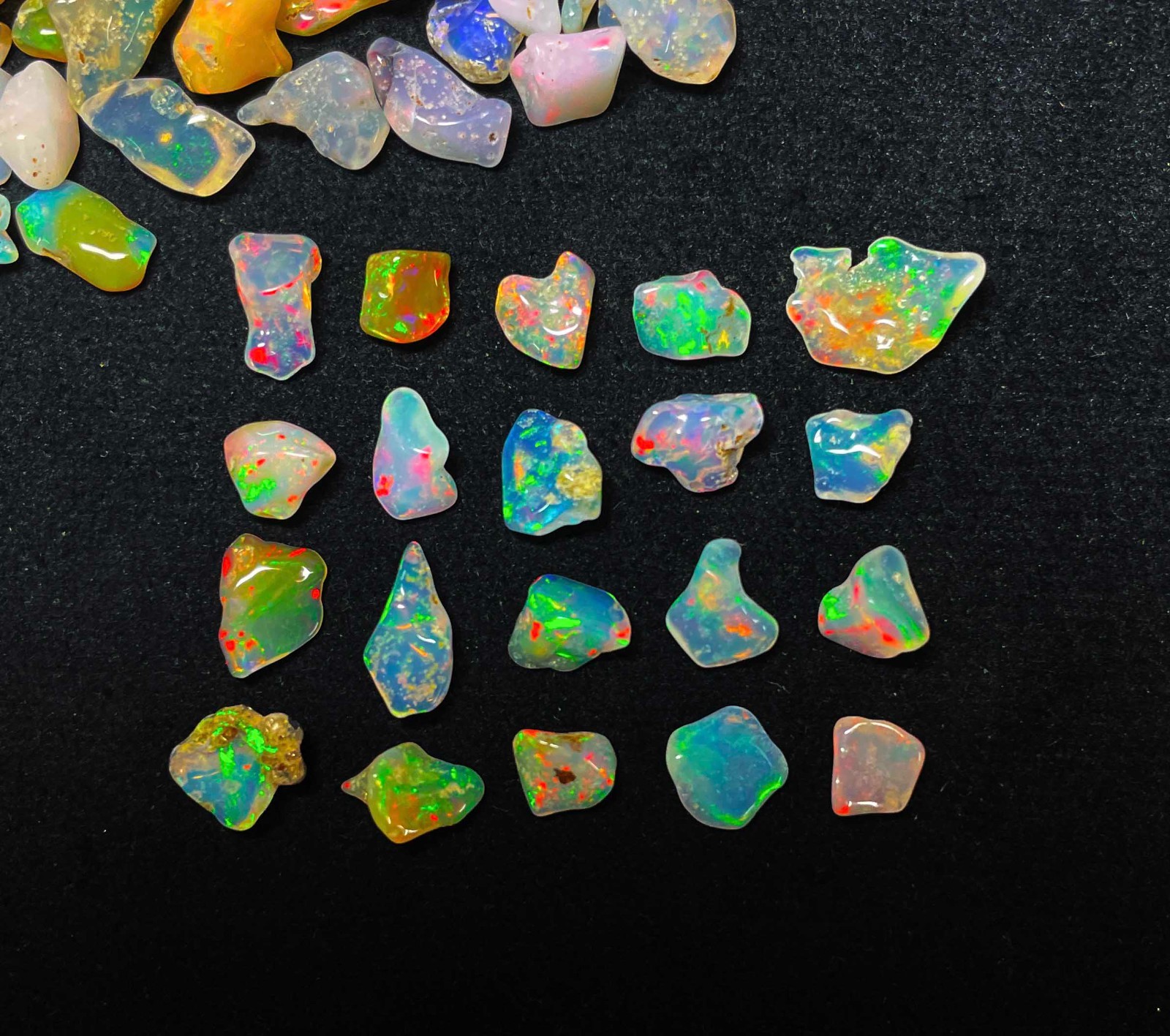 Natural Multi Fire Ethiopian Opal Polish Rough Loose Gemstone Lot 100 CT