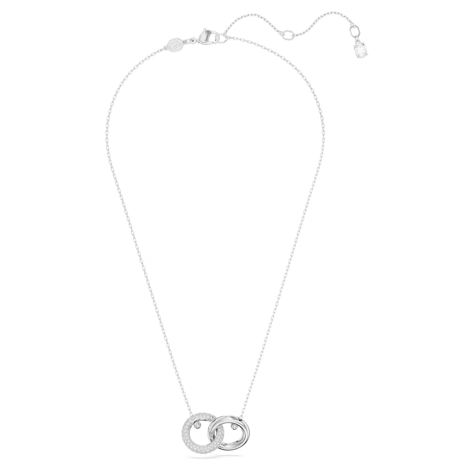 Dextera White Rhodium Plated Pendant Interlocking Loop New