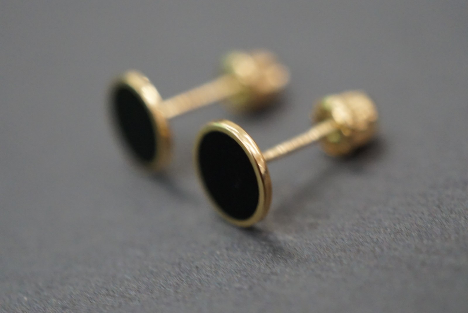 14K Solid Yellow Gold Screw Back Earrings