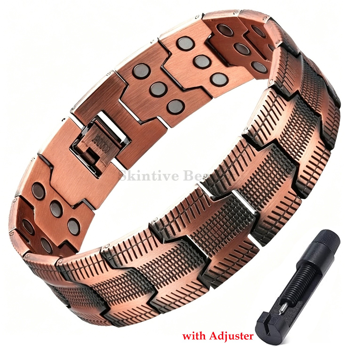 100% Pure Copper Magnetic Bracelet for Men Magnets Adjustable with Sizing Tool