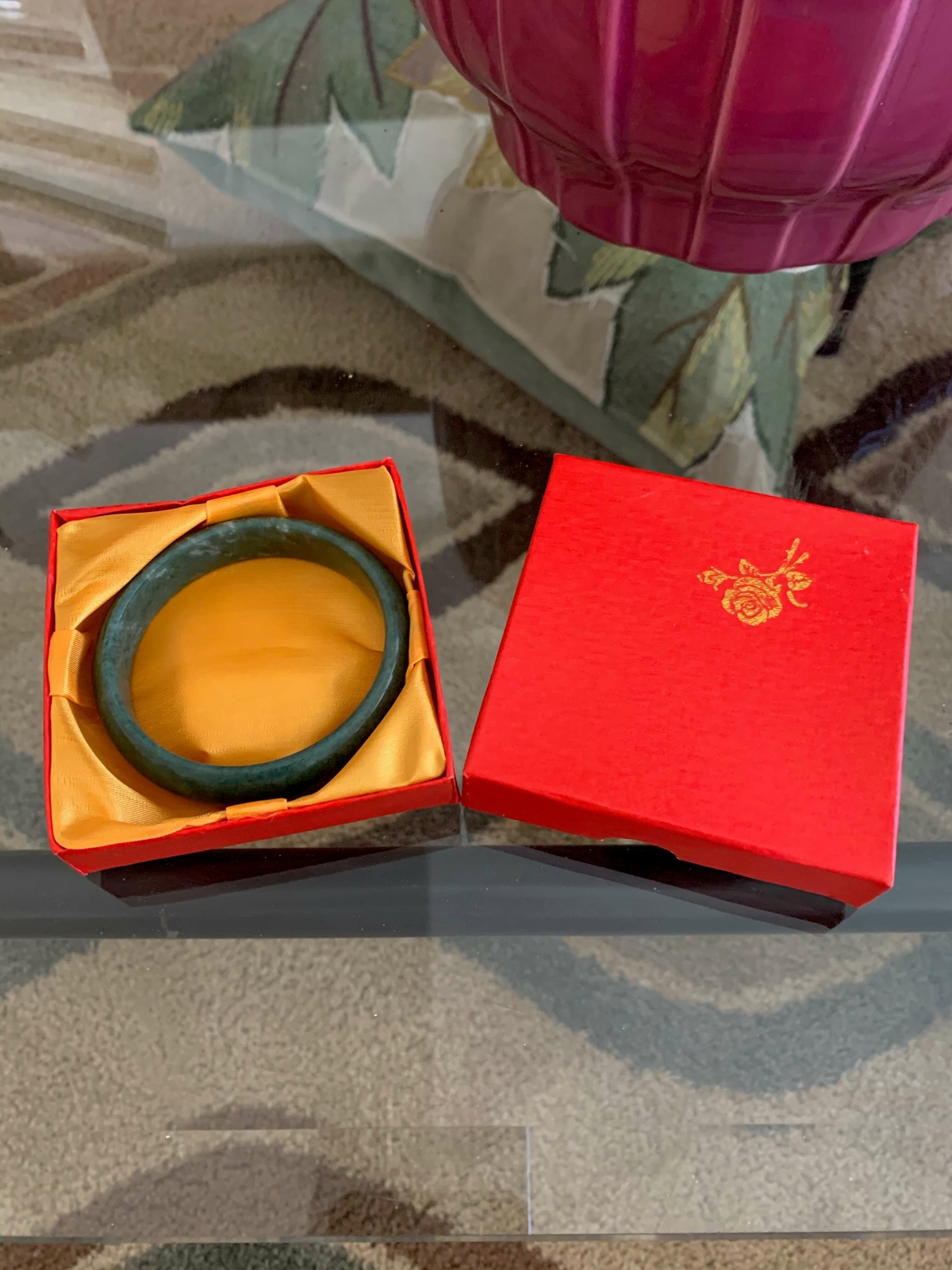 Gorgeous Natural Real Chinese Green Jade Bangle Bracelet Emerald Green 57 58 mm