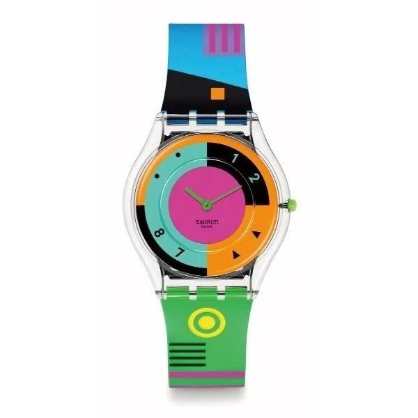 Swatch SS08K119 Unisex Neon Hot Racer Adjustable Analog Quartz Watch, 34mm New