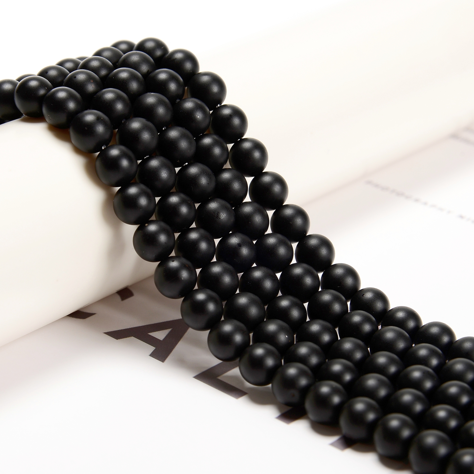 Black Onyx Matte Round Beads 4mm 6mm 8mm 10mm 12mm Approx 15.5″ Strand