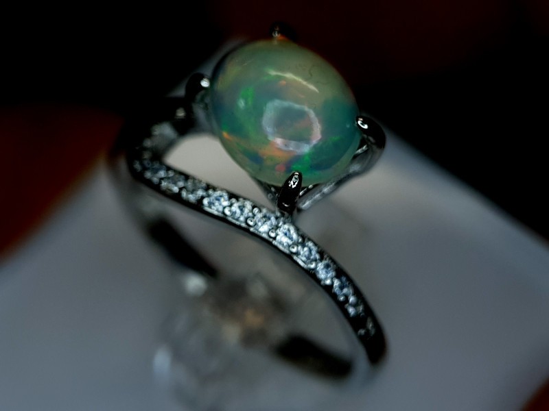 3.01Grams Natural Multi Fire Opal Silver Ring 925 Sterling Silver Ring