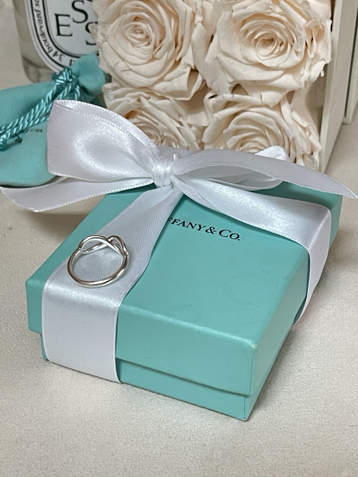 Tiffany & Co. Infinity Silver Ring size 5.5 $415 in Tiffany Blue Box