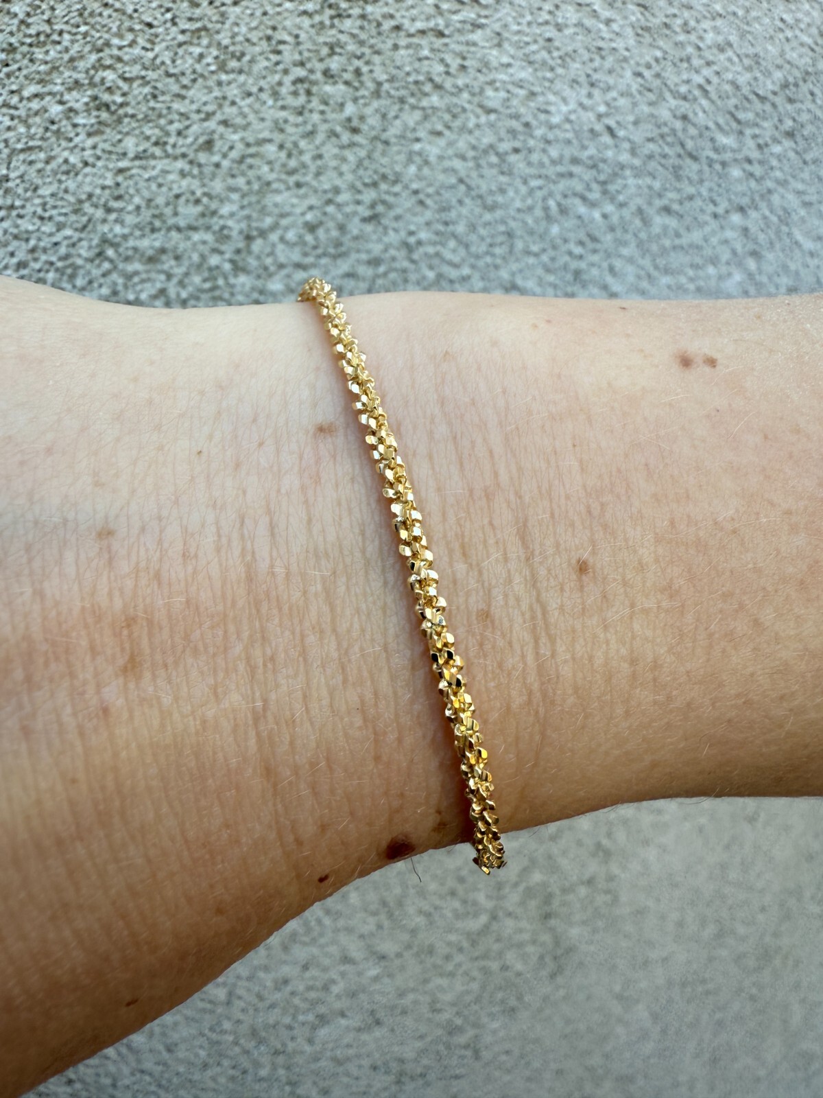 Real Solid 14k Gold Vermeil 925 Silver 3mm Sparkle Rope Bracelet 6-8.5″ Long
