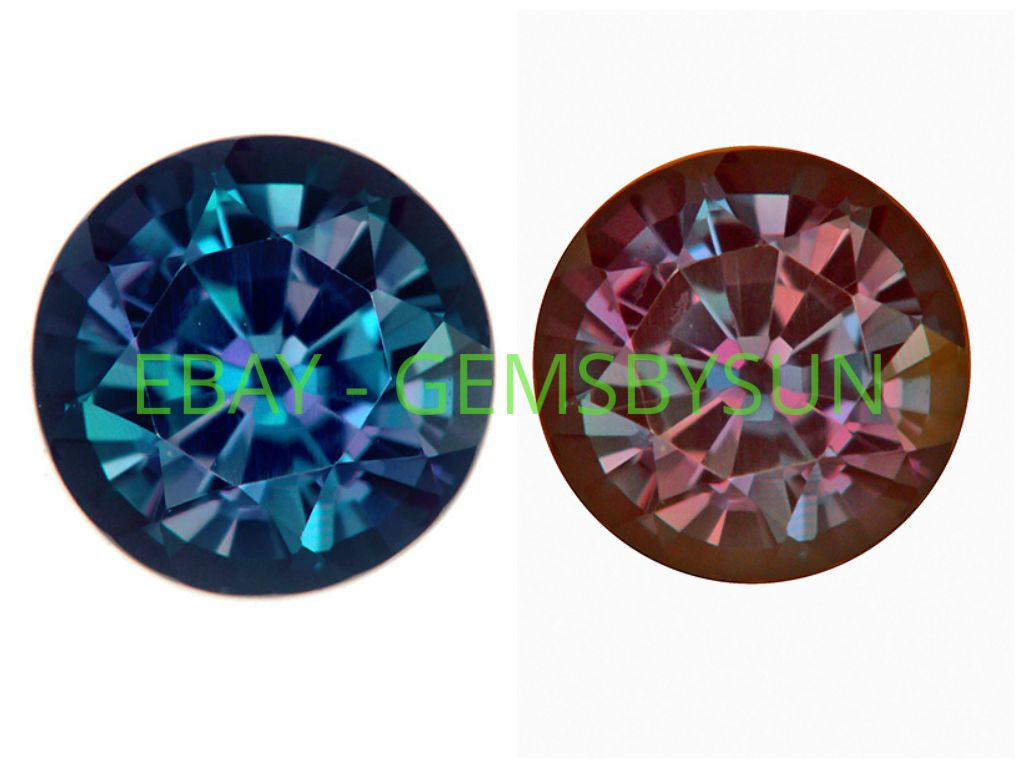 Lab Created Pulled Alexandrite True Color Change Round Loose Stones (1.5mm-10mm)