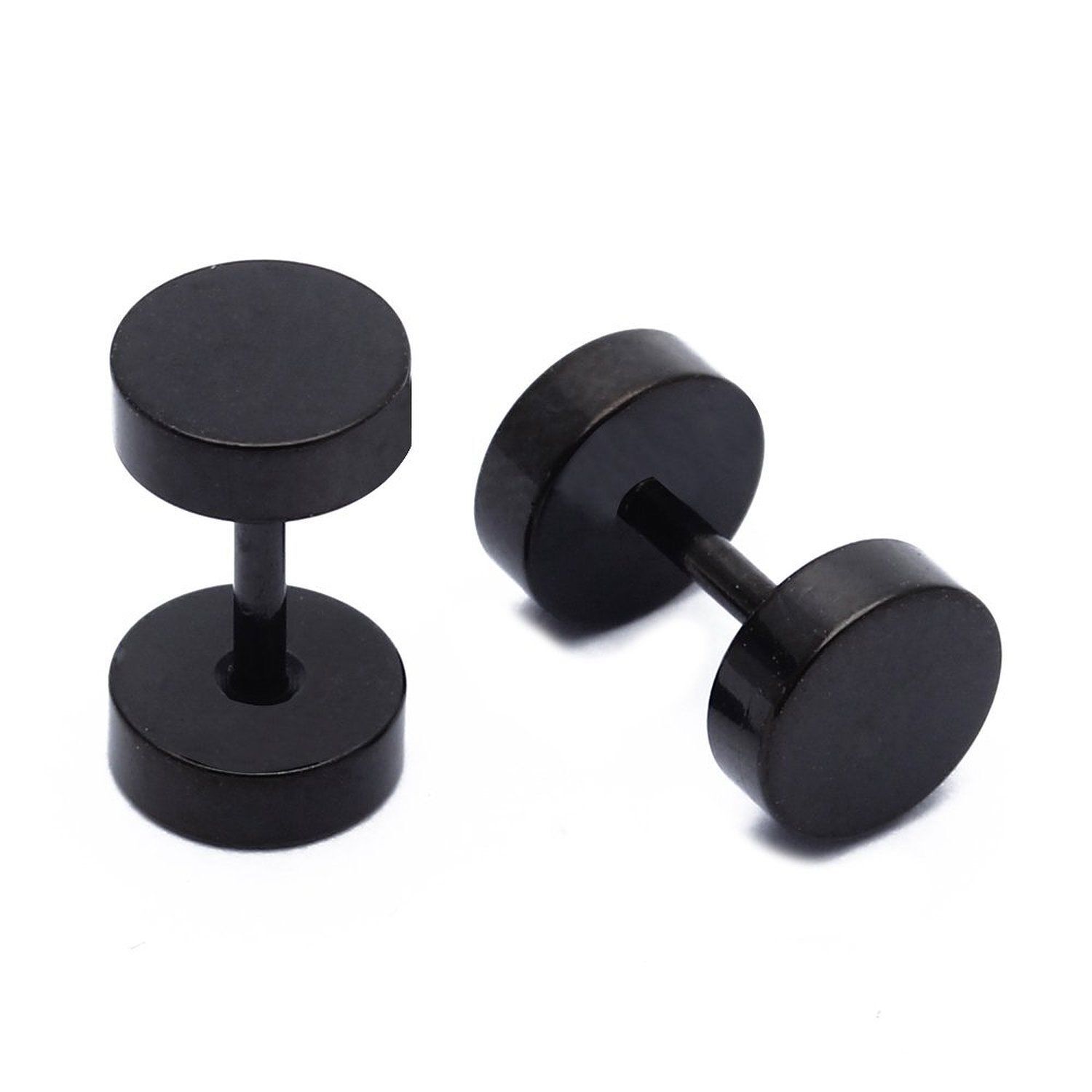 1 Pair Earrings Dot Studs Stainless Steel Circle Disc Ear Piercing Set Men Women