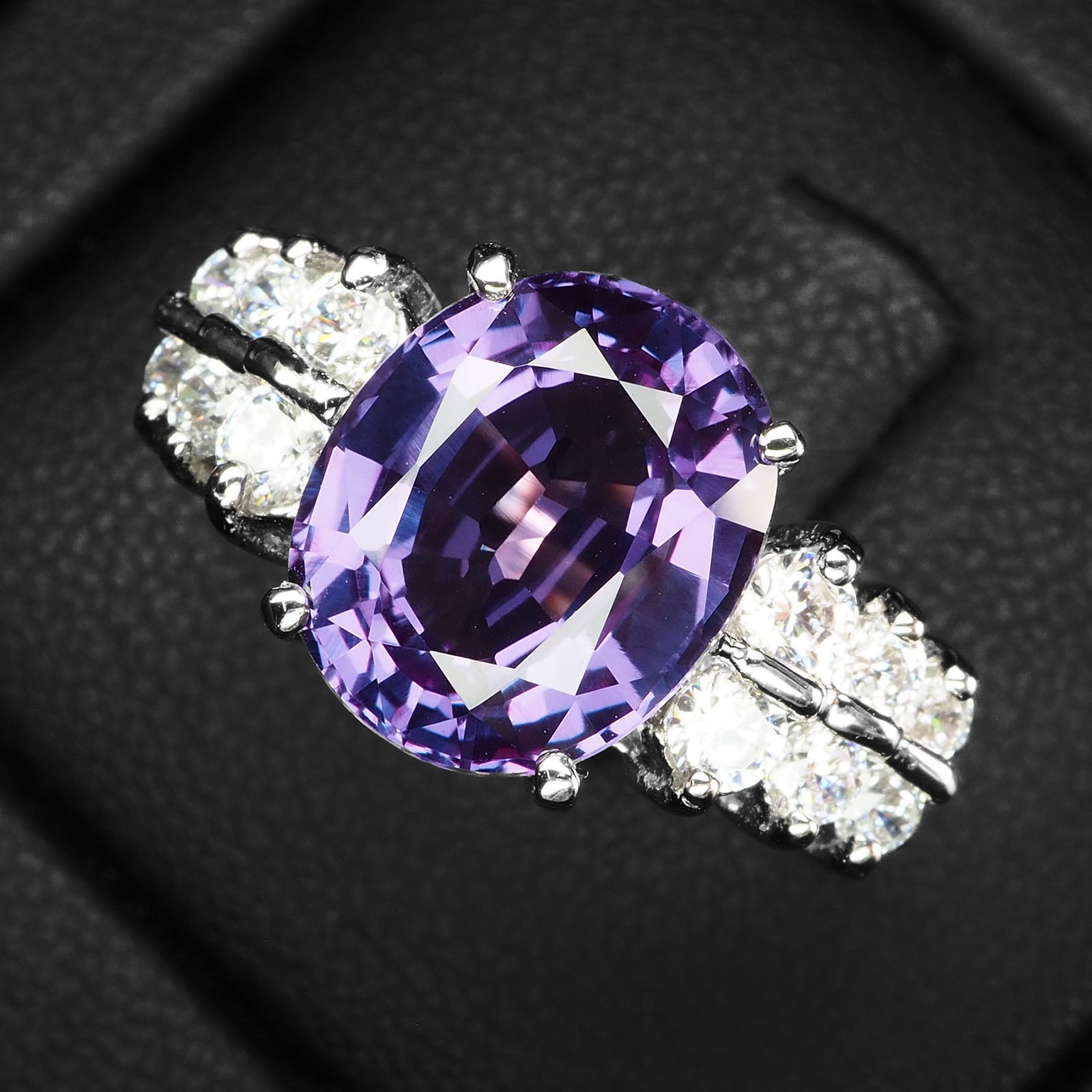 Opulent Color Change Alexandrite 5.70Ct 925 Sterling Silver White Gold Rings
