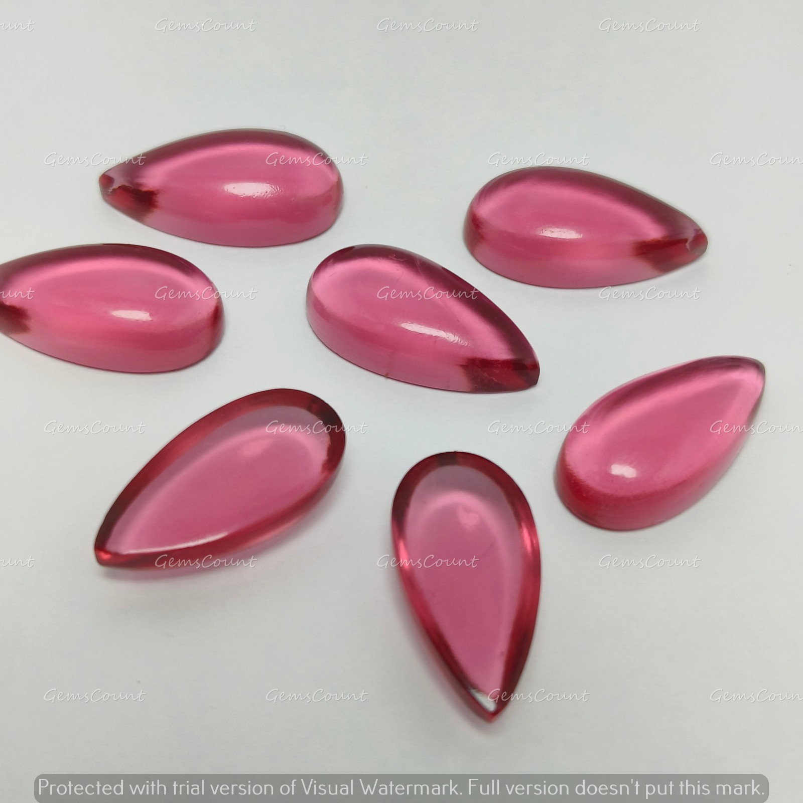 Pink Quartz Long Pear Cabochon Gemstone For Jewelry Making 5x10mm-15x30mm