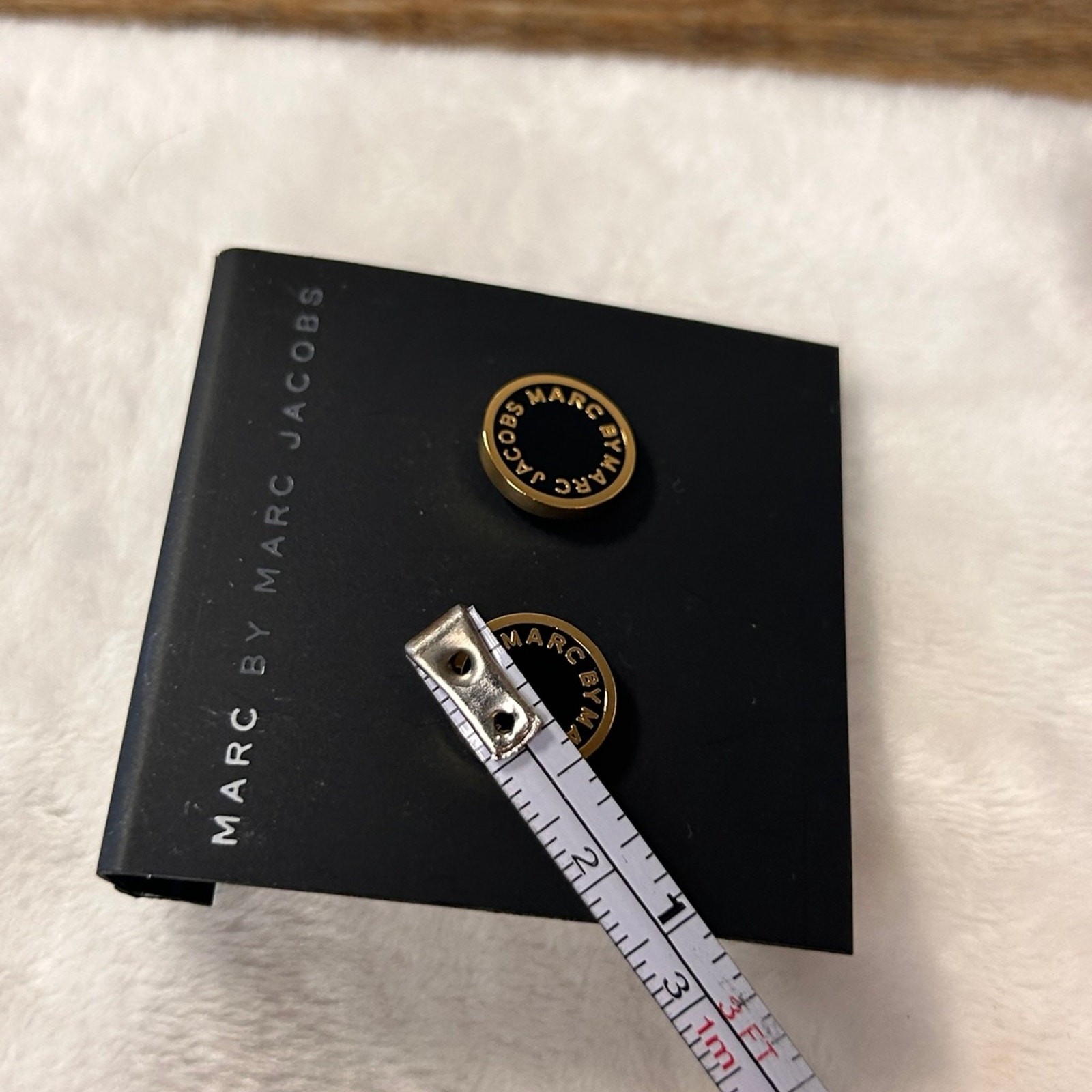 Marc by Marc Jacobs Stud Earrings Black/Gold Tone Designer Jewelry NWOT