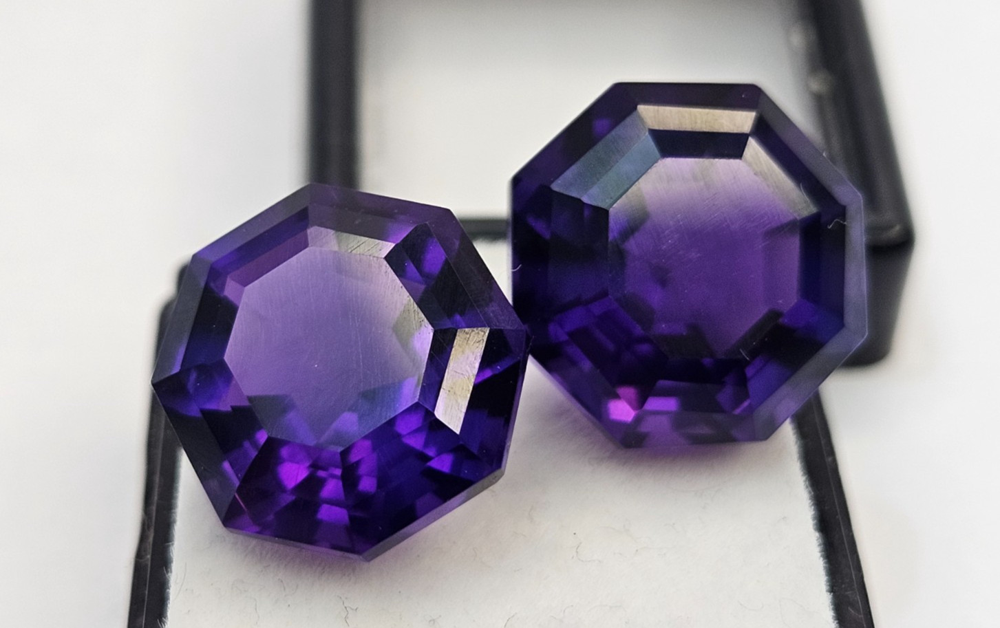 Fancy Cut Natural Amethyst Purple 27.10 Ct Pair Stone For Earring Making FR-589