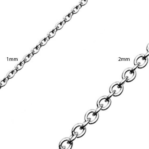 Stainless Steel Necklace with Round Links Width 1mm 2mm K271