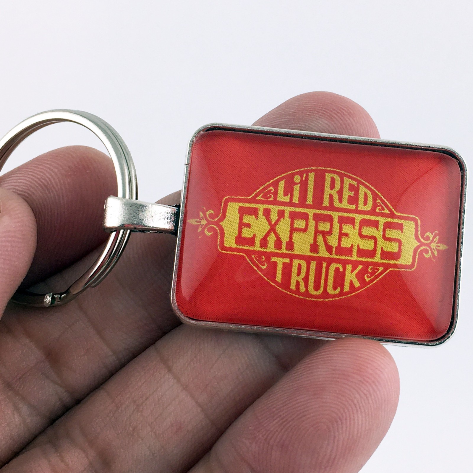 Vintage Dodge Lil Red Express Truck Fender Emblem Logo 1 x 1.25 Inch Keychain