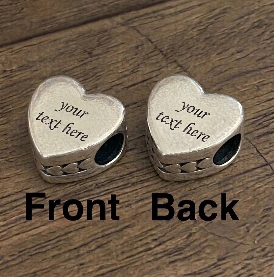 Custom Name / Text S925 Sterling Silver Charm Personalized Engraved Custom Text