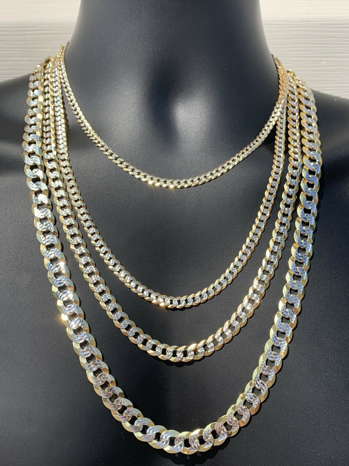 Cuban Link Chain Bracelet 14k Gold Plated Real Solid 925 Silver Necklace 5-11mm