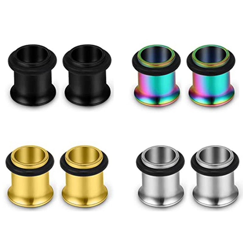 Single Flared Stainless Steel Ear Gauges Flesh Tunnels Plugs Piercing 8g-5/8″
