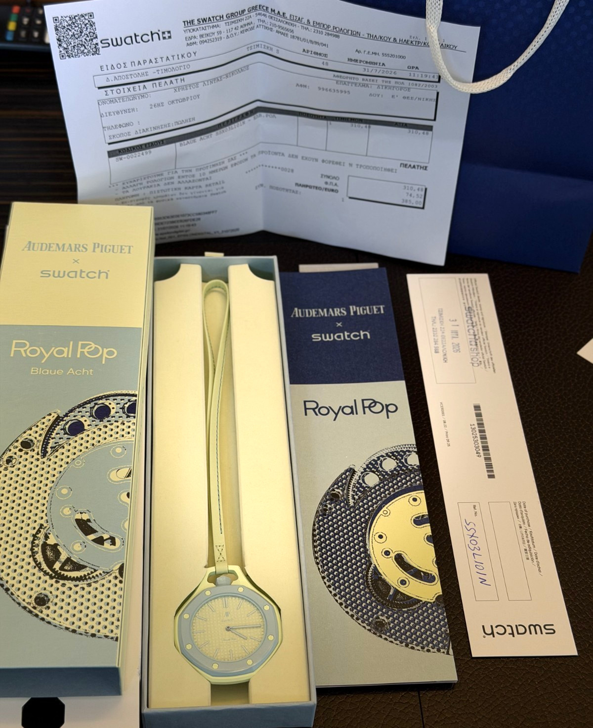 Swatch × Audemars Piguet Royal Pop “Blaue Acht” — Ref. SSX03L101N