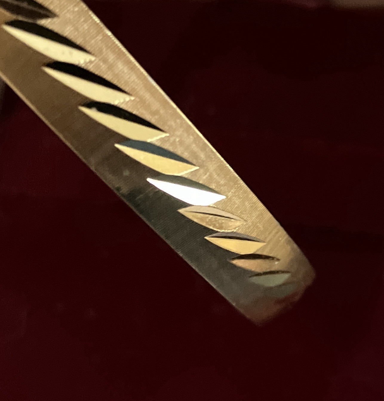 Monet Gold Tone Bangle Bracelet W Etched Design Estate Jewelry Vintage Signed