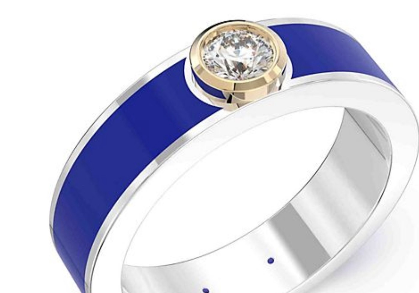 Vida SS Enamel and Lab Grown Diamond Ring