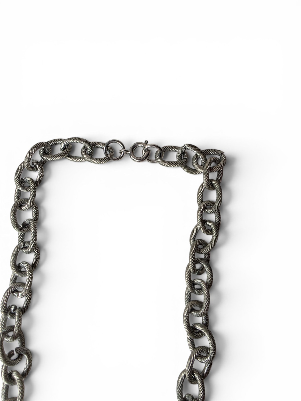 Chunky Vintage Gothic Grimoire Necklace Asymmetrical Charm Pendant Art Metal