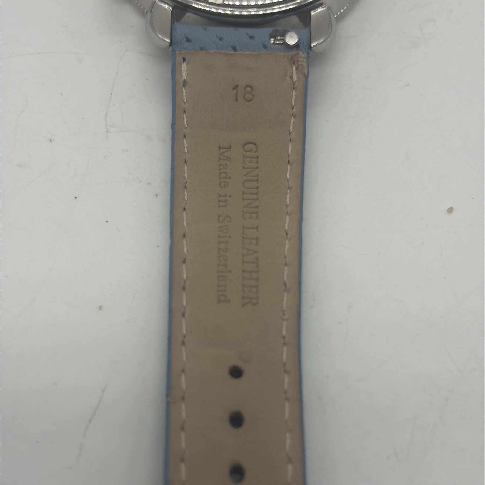 Michele Sport Sail Chronograph 38mm Blue Dial Leather Band Watch MWW01P000005