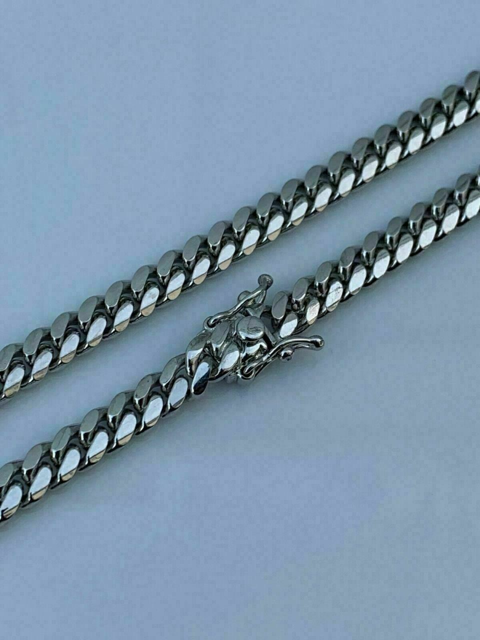 Miami Cuban Link Chain Real Solid 925 Silver ITALY Heavy 6mm 18-30″ Box Lock
