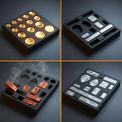 2 Pack Graphite Ingot Molds Set – 11 & 15 Hole Metal Casting Molds for DIY Gold