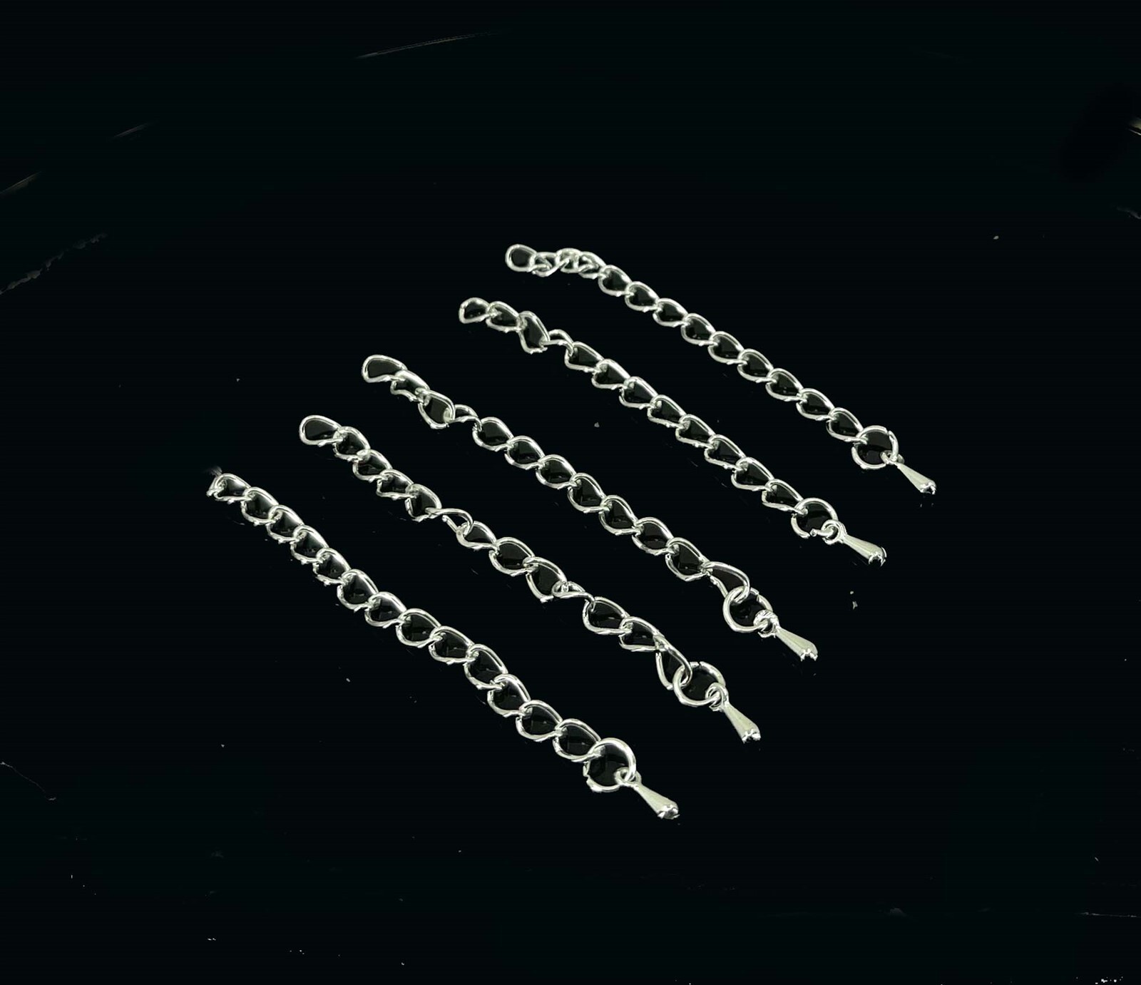 20 Necklace Extender Chain Tail Silver Plated Iron Bracelet Extension 2 inches