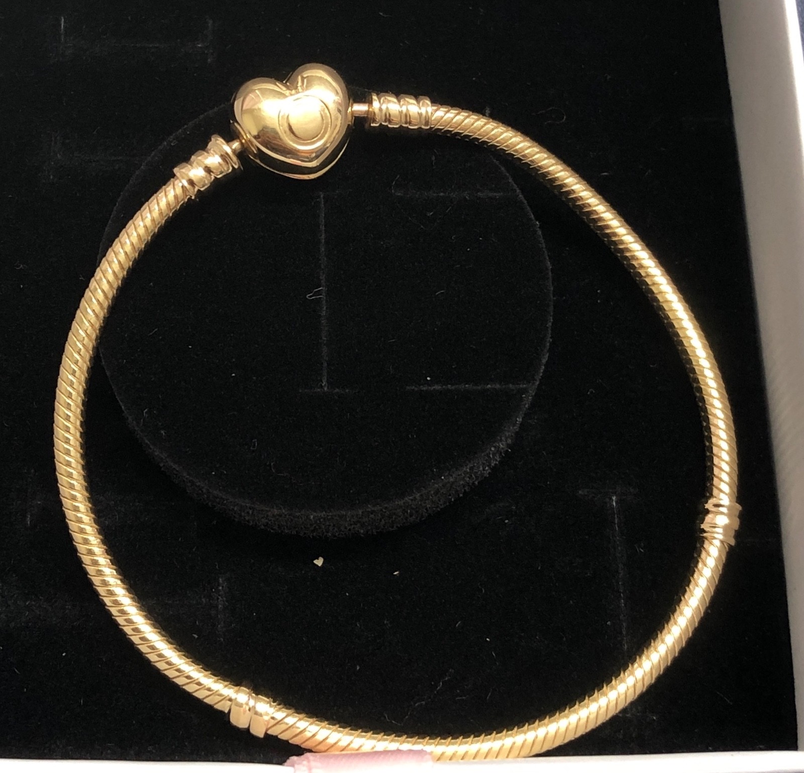 NEW💕 Pandora Moments 14K Solid Gold Heart Clasp Bracelet 559522C00 7.9″/20cm
